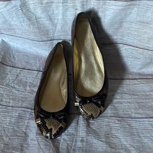 Coach brown metallic snakeskin size 51/2